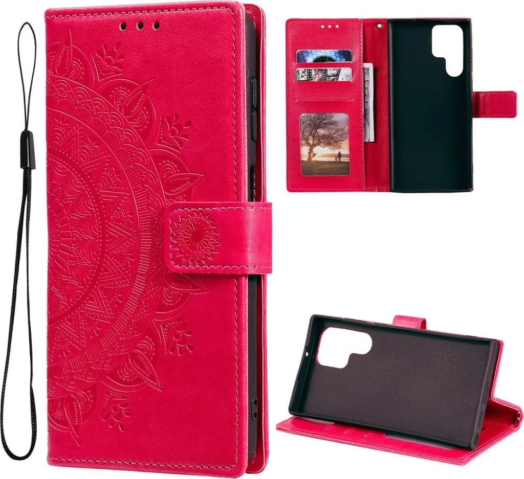 Cover S22 Ultra Mandala - Custodia Flip Portafoglio Antiurto Premium