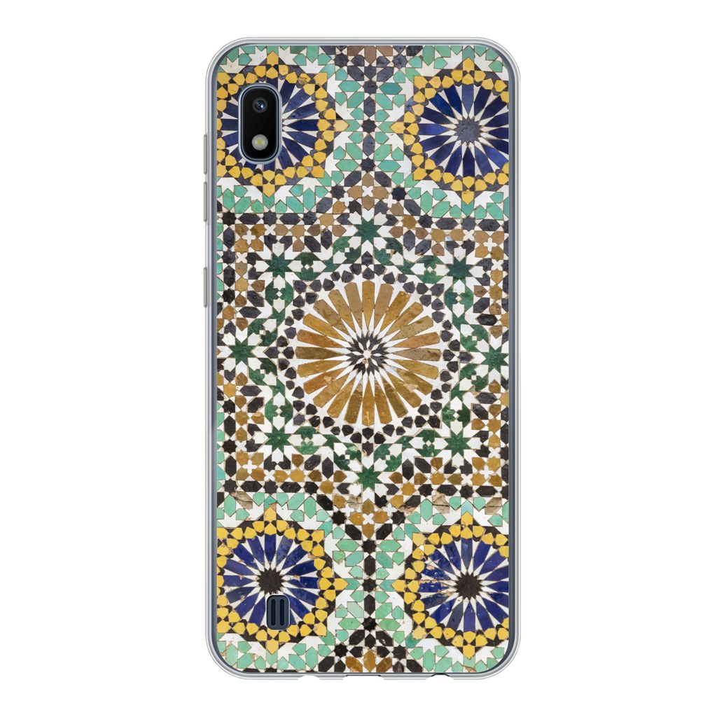 MuchoWow Handyhülle Schutzhülle Hülle für Samsung Galaxy A10 Eine Nahaufnahme eines marokkanischen Mosaiks Silikon Softcase Handy Hülle - Sc...