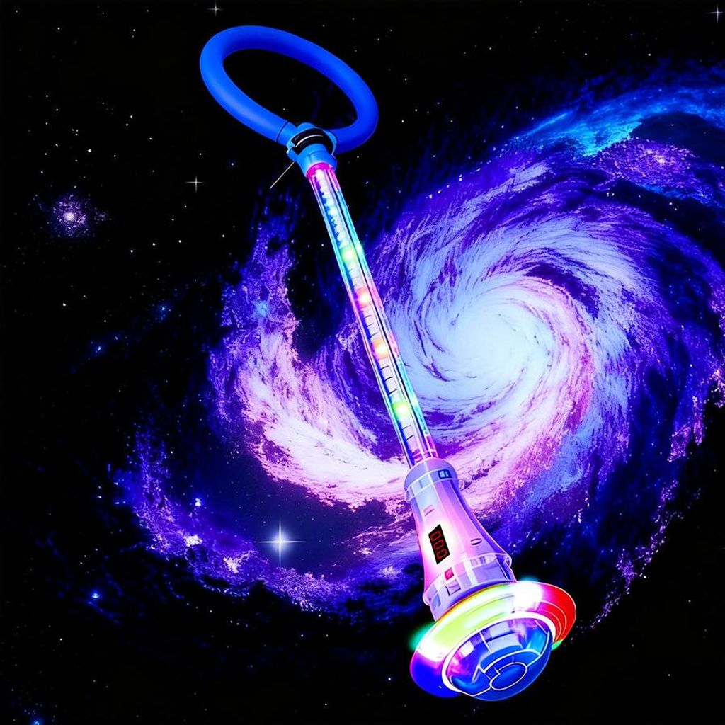 Swing Wheel mit LED-Lichtrad, Kinder Springring mit Zähler & Timer, Blinkender Fußkreisel mit Lautsprecher, Faltbar & aufladbar