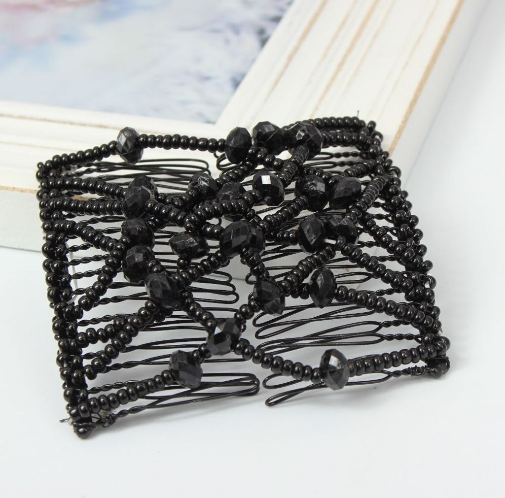 Trend Magic Combs Perlen Butterfly Haarklammer Schwarz Produktbild 