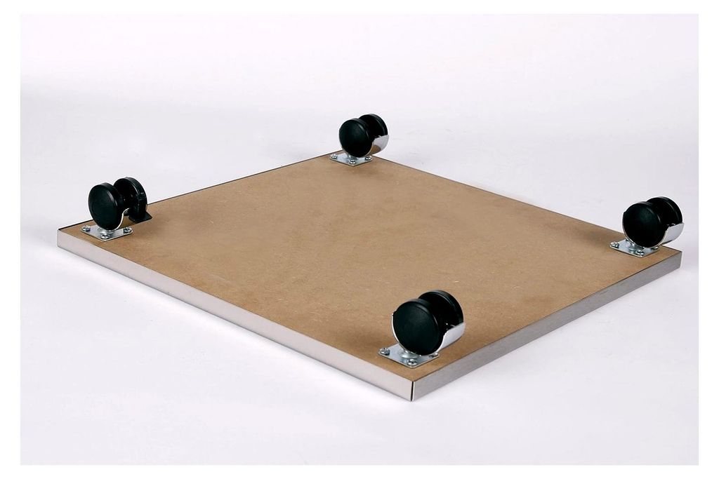 Möbelroller/Pflanzenroller 40x40 cm, Edelstahl, 120 kg, Chromrollen mit Bremse, hergestellt in Deutschland
