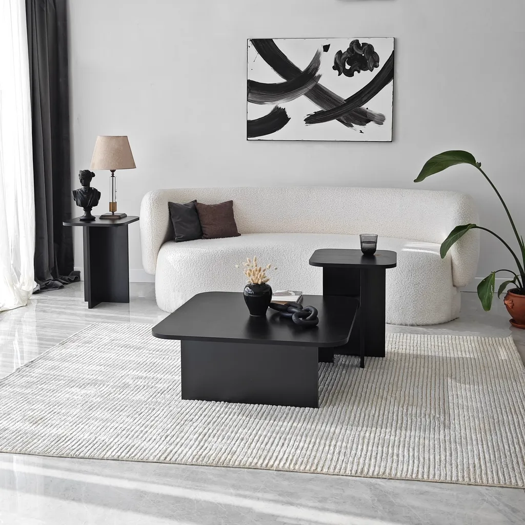 Table Basse Skye Decor Noire : Finition Anti-Rayures et Nettoyage Facile - 3