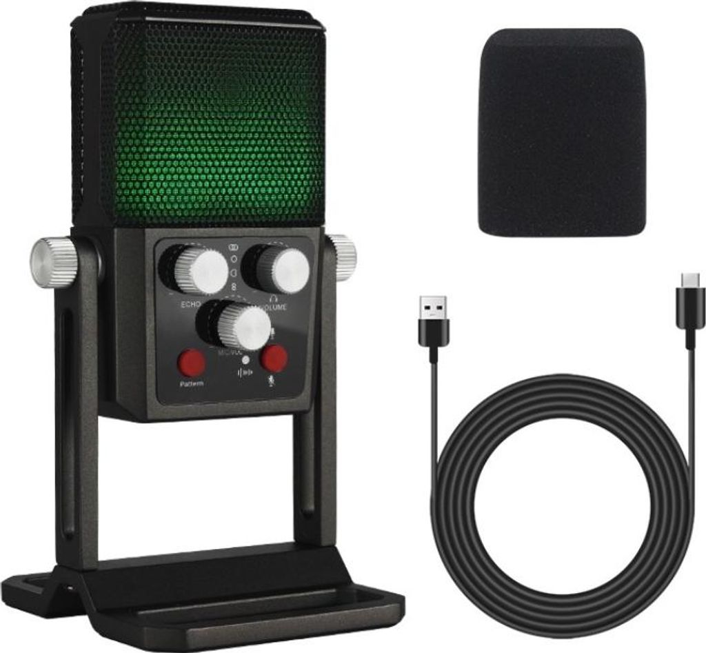 INF USB Kondensatormikrofon: Multi-Pattern, Plug & Play für Aufnahme, Streaming