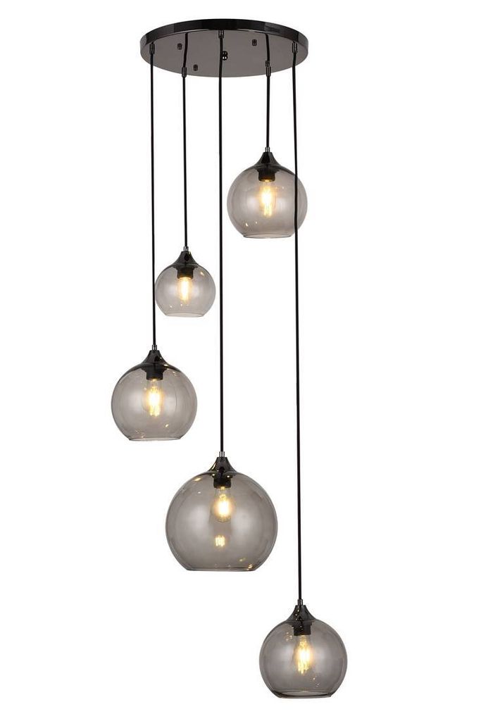 Rabalux 6440 Pendelleuchten Tanesha E27 5x MAX 40 Metall Glas schwarz