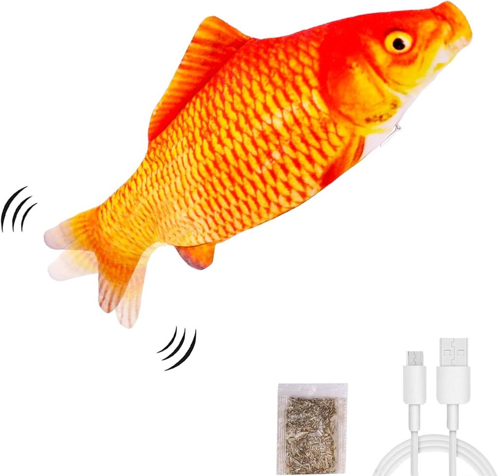 Elektrisches mobiles Fisch-Katzenspielzeug,realistischer fliegender Fisch,schüttelndes Fisch-Katzenminze-Spielzeug,Katzenminze-Flatting-Spielzeug,...