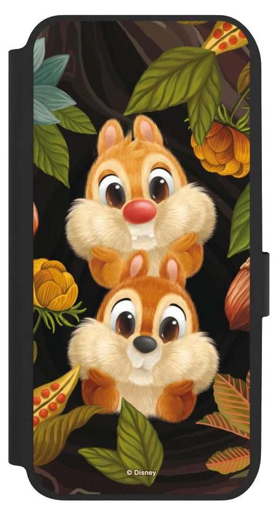 NIVOCASE Klapphülle für Samsung Galaxy A14 5G Handyhülle aus Kunst Leder NIVOflip schwarz Disney Offizielles Lizenzprodukt Chip und Chap