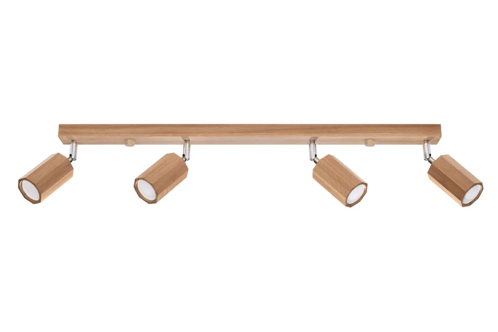 Lampada a soffitto ZEKE 4 Rovere Sollux Lighting - Design in Legno GU10