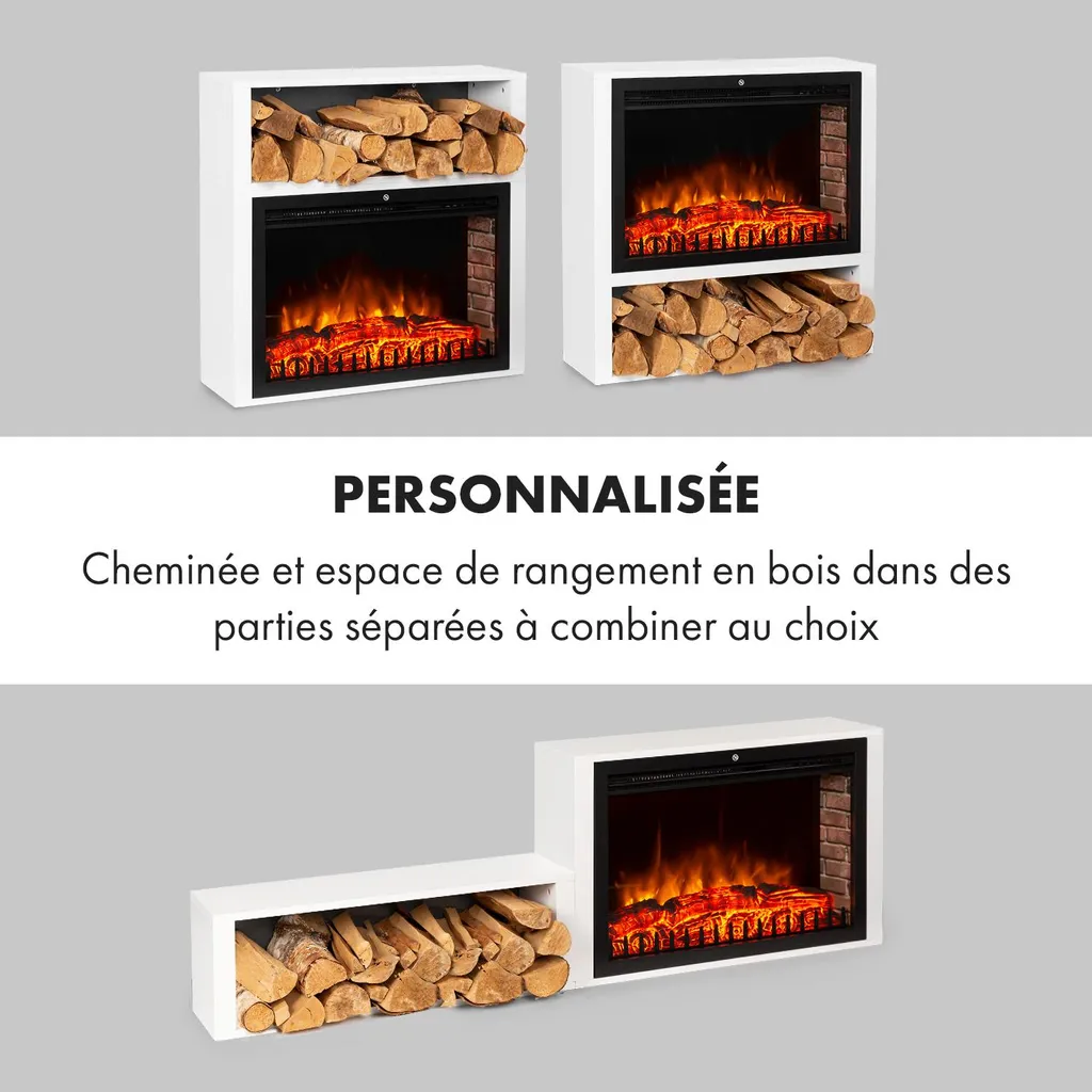 Mauna Loa Électrofoyer 2000W LED Flammes avec Télécommande et Étagère - 2