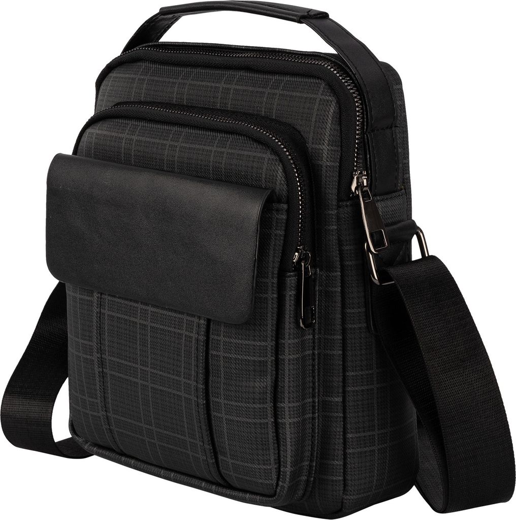 EAAKIE Herrentasche Flugbegleiter Schultertasche Umhängetasche Schwarz