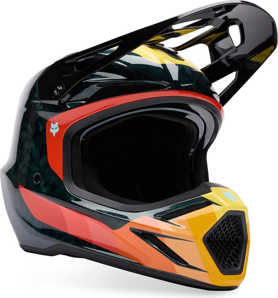 FOX V3 RS Grid MIPS Motocross Helm, schwarz/orange, S (55/56)