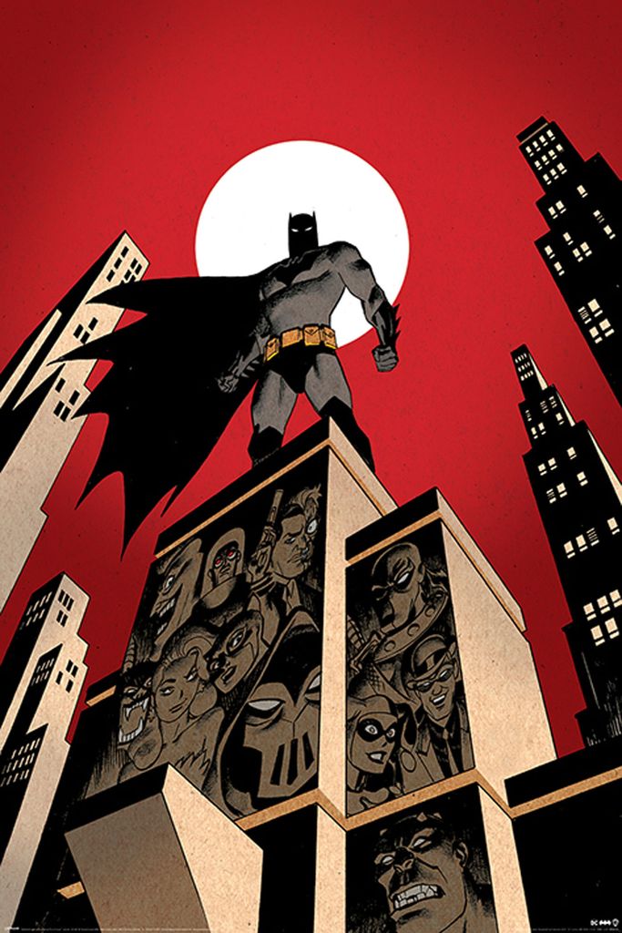 Batman Poster Villain Skyline Immagine del prodotto 
