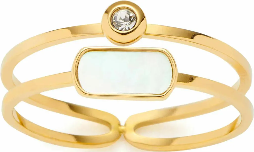 Anello Mella Ciao Leonardo Oro - Anello Doppio Binario Madreperla