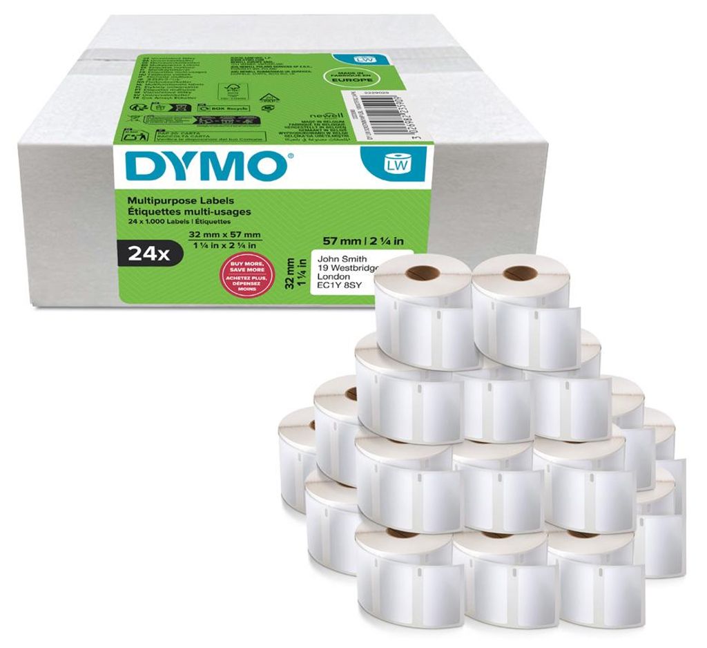 DYMO LabelWriter-Vielzweck-Etiketten 32 x 57 mm weiß 24 Rollen à 1.000 Etiketten