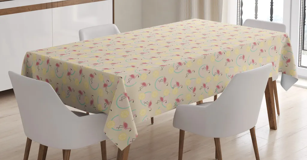 Tovaglia Lavabile 140x200 Fenicotteri - Abakuhaus Antimacchia