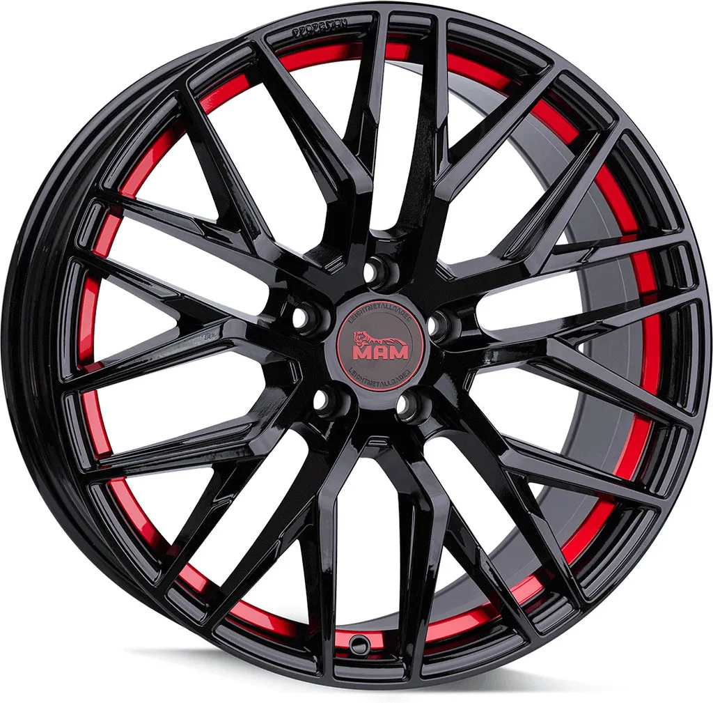 Jantes en aluminium 20 pouces MAM RS4 Noir et Rouge Entraxe 5x120 ET35