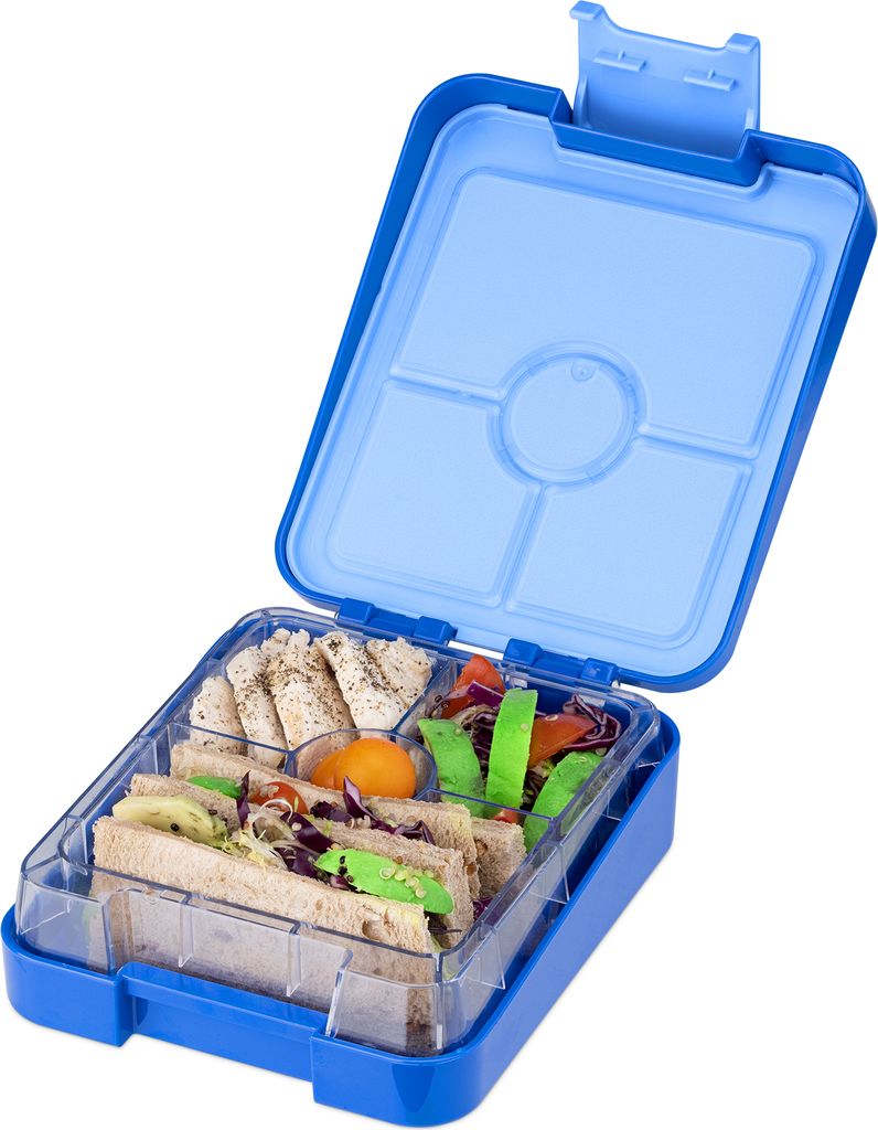Navaris Bento Box Lunch Box Brotdose Vesperbox - auslaufsicher mit variablen Fächern - herausnehmbare Innenschale - Brotdose - dunkelblau