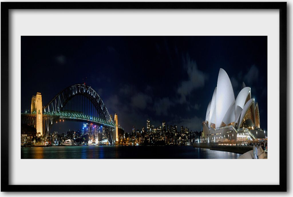 Bild 60x40 MDF-Rahmen Wandkunst Sydney Bridge-Architektur