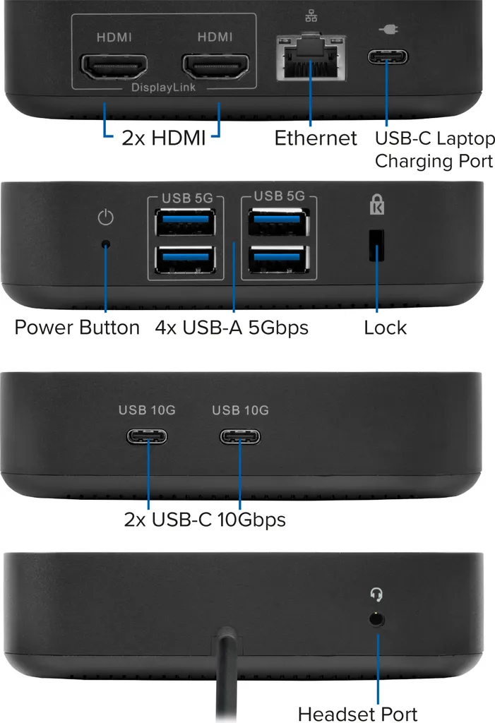 Docking Station USB-C Double Ecran HDMI 4K pour Ordinateur Portable ACT - 9