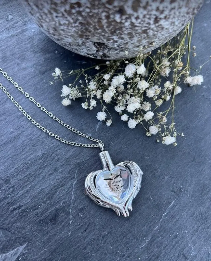 Ciondolo Cuore porta reliquie, porta ceneri Albero della Vita in Argento