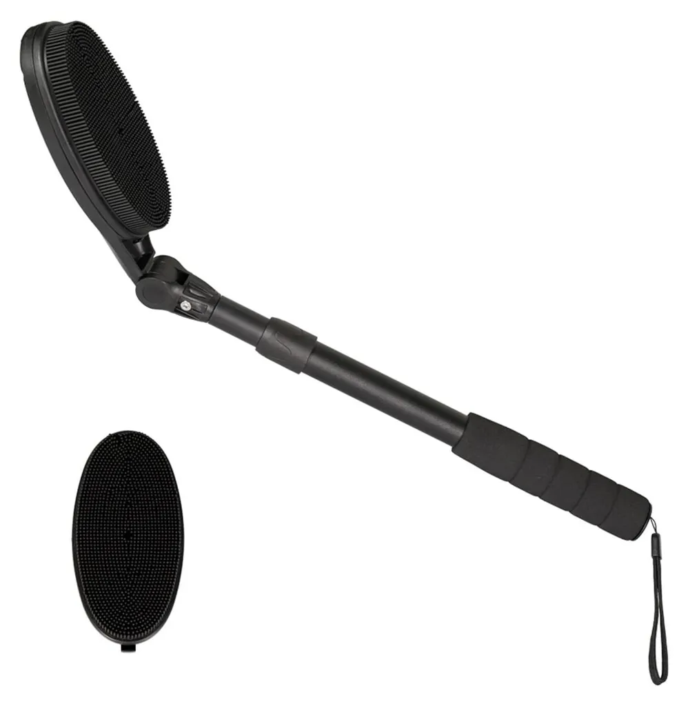 Grattoir de dos télescopique en silicone pour un nettoyage des pores