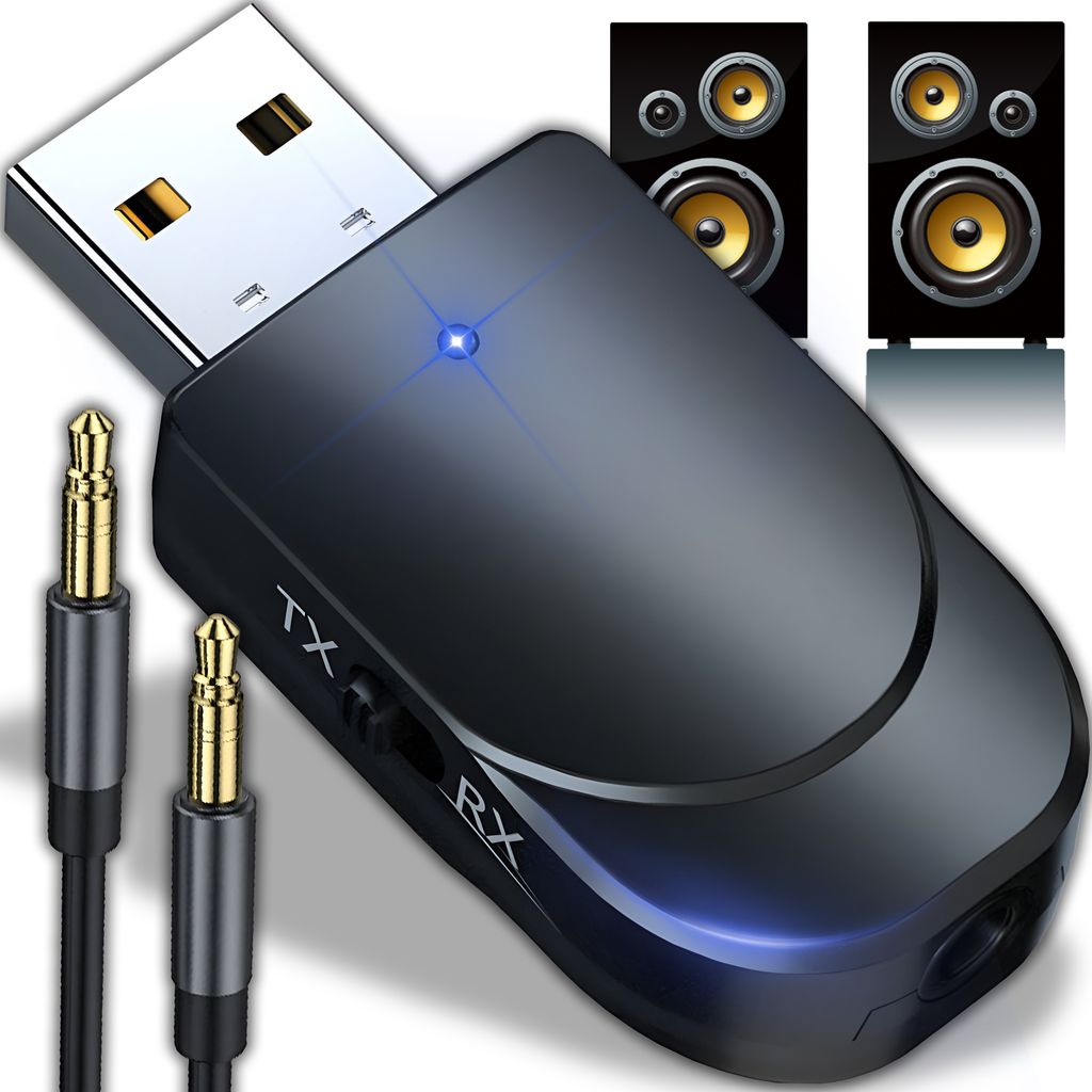 Bluetooth 5.0 Transmitter Empfänger Sender 2in1 Aux Audio Adapter TV  Kopfhörer
