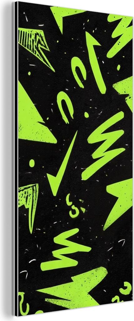 MuchoWow Wanddekoration Metall Metallbild Wandkunst 20x40 cm Spiele - Formen - Pfeile - Abstrakt - Schwarz MuchoWow Aluminium Gemälde - Aluminium ...
