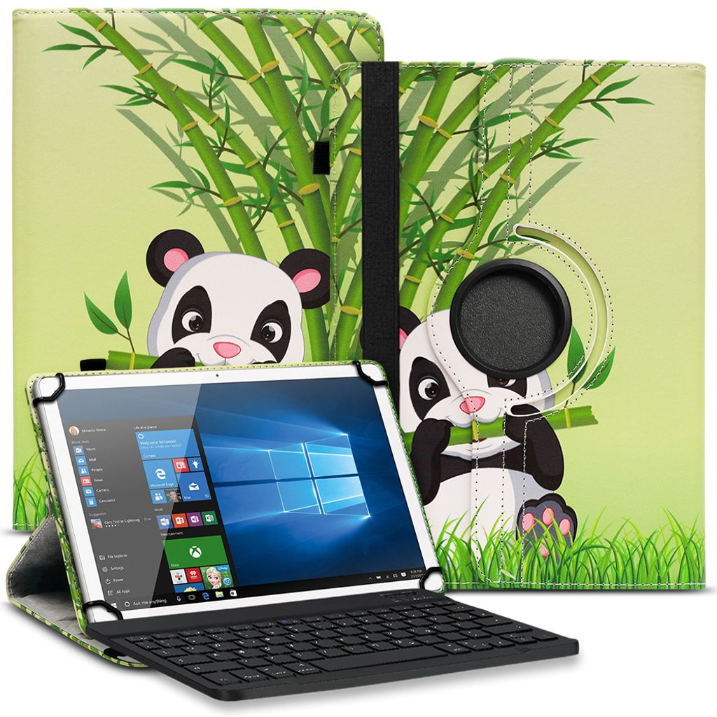 Tablet Tasche 10 10.1 Zoll Tastatur Hülle Schutzhülle Case Bluetooth 360 DrehbarFarbe:Motiv 12