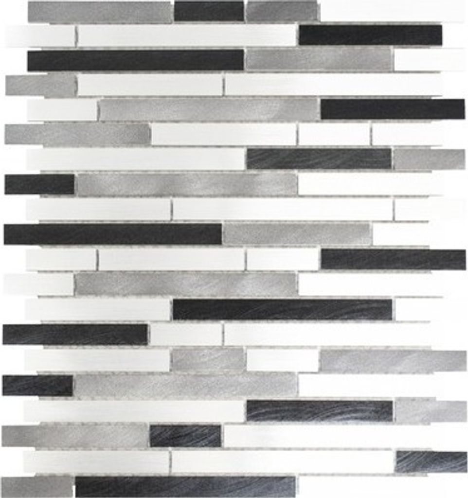 Aluminiummosaik grau/schwarz/silber 29,8x33,8 cm