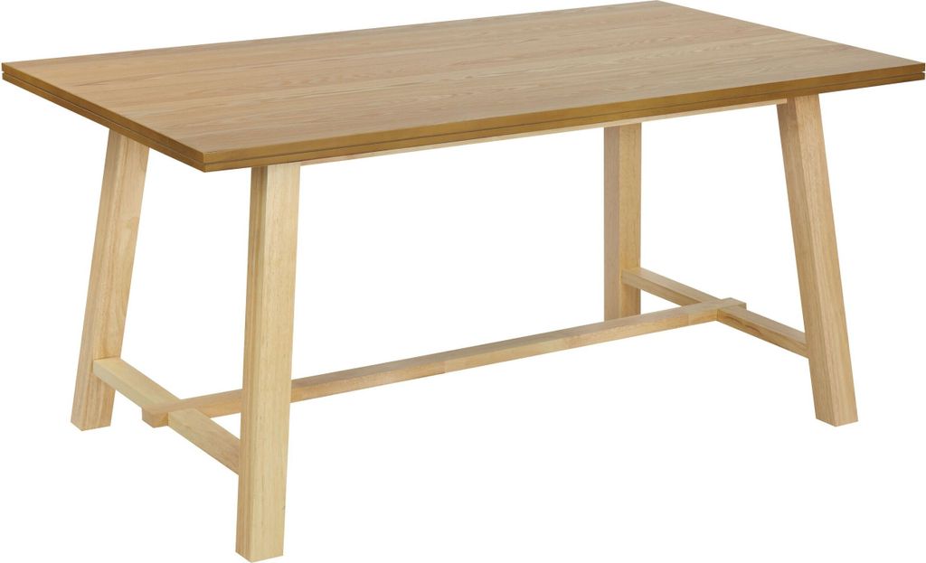 BELIANI Esstisch Holzoptik Naturfarbene Esche MDF-Tischplatte mit Holzbeinen 160x90cm für 6 Personen Rechteckig Modern Küchentisch Esszimmertisch