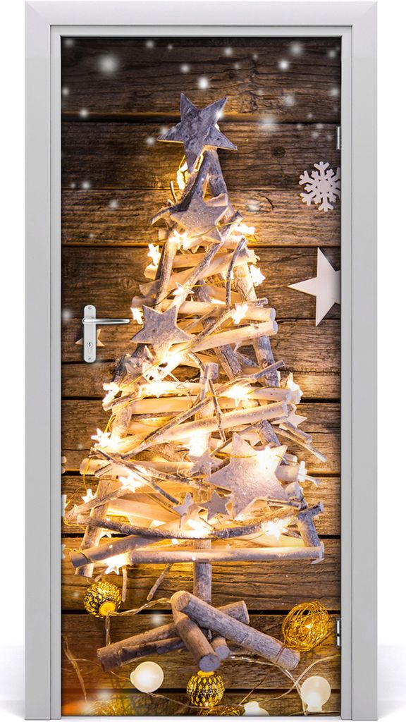 Tulup Türaufkleber 85x205 cm Dekorative Aufkleber Selbstklebend Wasserdichte Tapete Abnehmbar Schlafzimmer Wohnzimmer Wohnkultur - Weihnachtsbaum ...