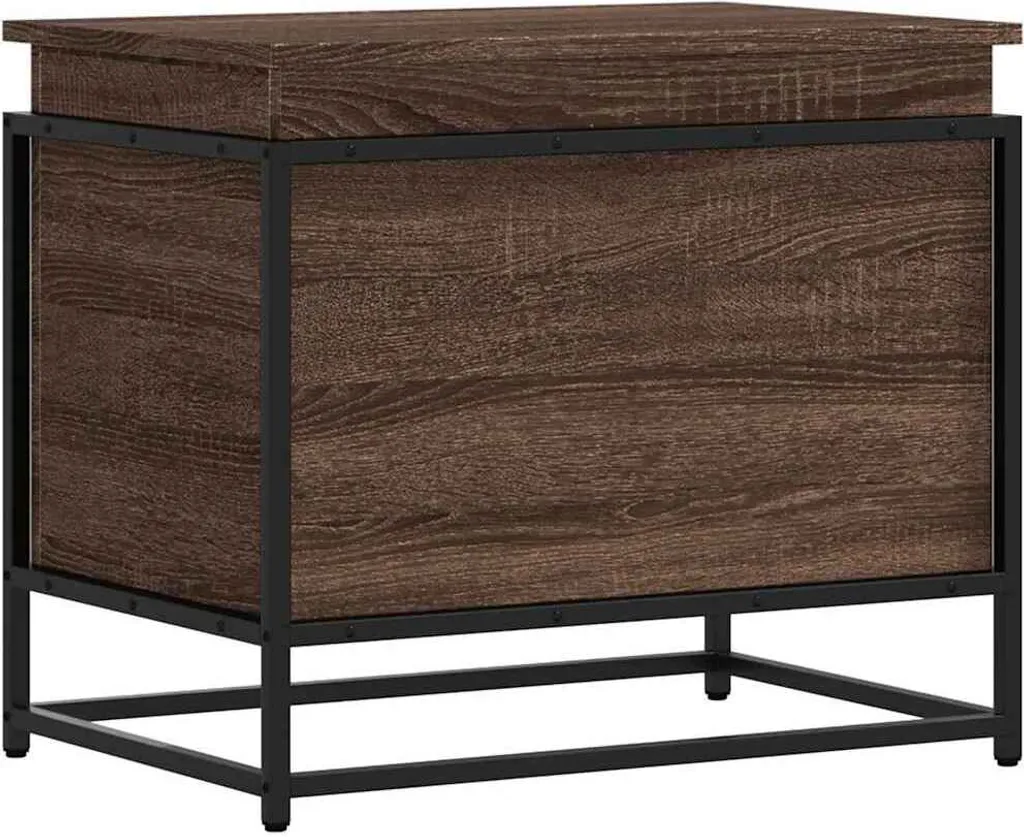 vidaXL Scatola portaoggetti con coperchio effetto rovere 60x40x51,5 cm