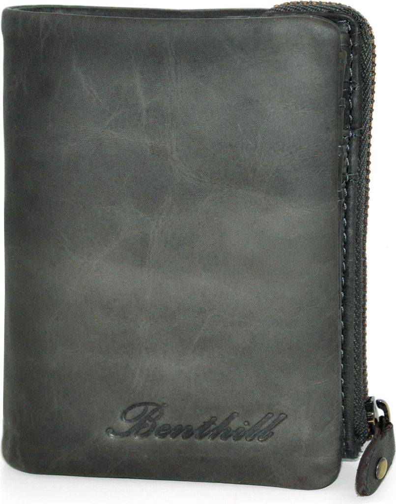 Benthill Kleine Geldbörse Echt Leder - Damen Geldbeutel mit RFID Schutz - 6 Kartenfächer - Slim-Wallet inkl. Geschenkbox