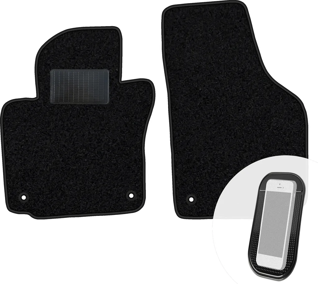Set 2 Tappetini Anteriori Velours Seat Altea 2004-2015 Neri Su Misura