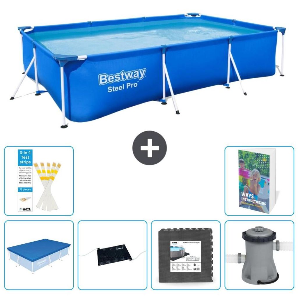 Bestway Steel Pro Rechteckig - 300x201x66 cm - 7-teilig  Produktbild 