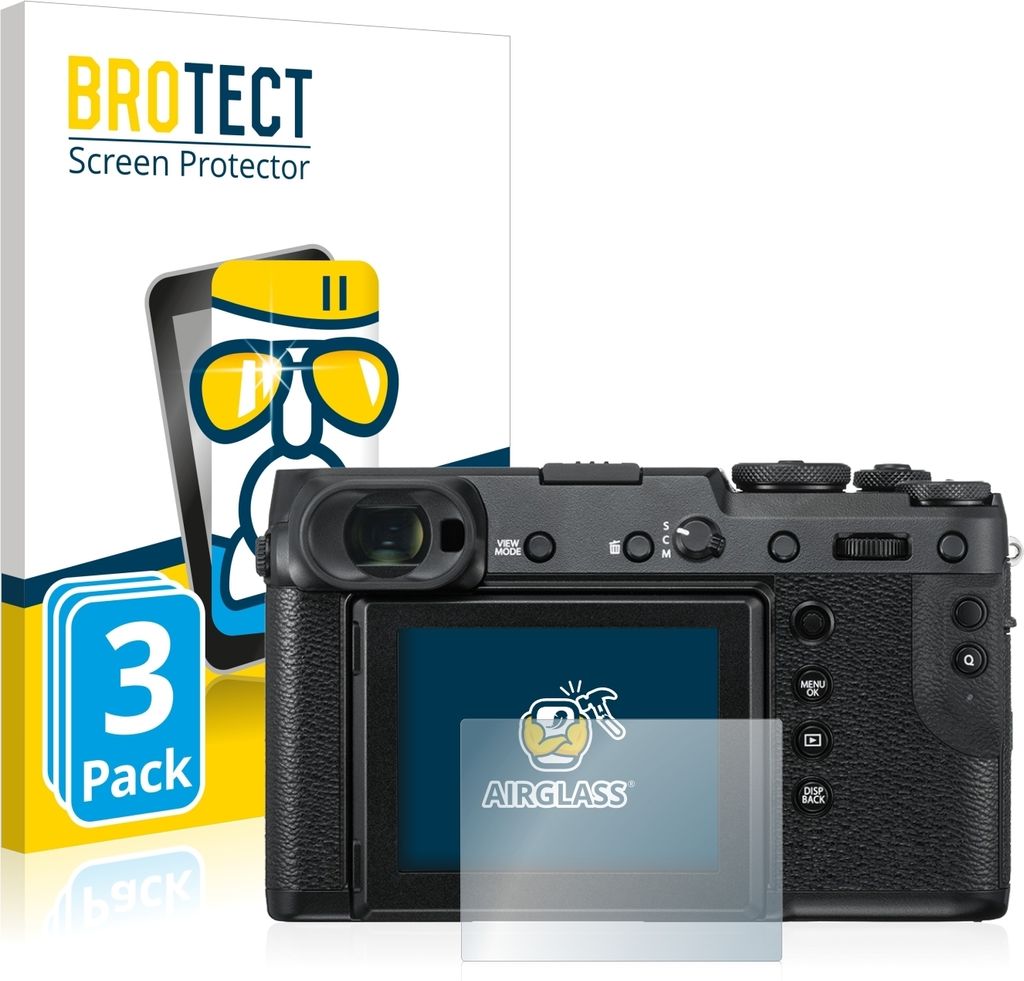 3x BROTECT Schutzglas für Fujifilm GFX 50R Schutzfolie Panzer Folie Glas Display Schutz klar