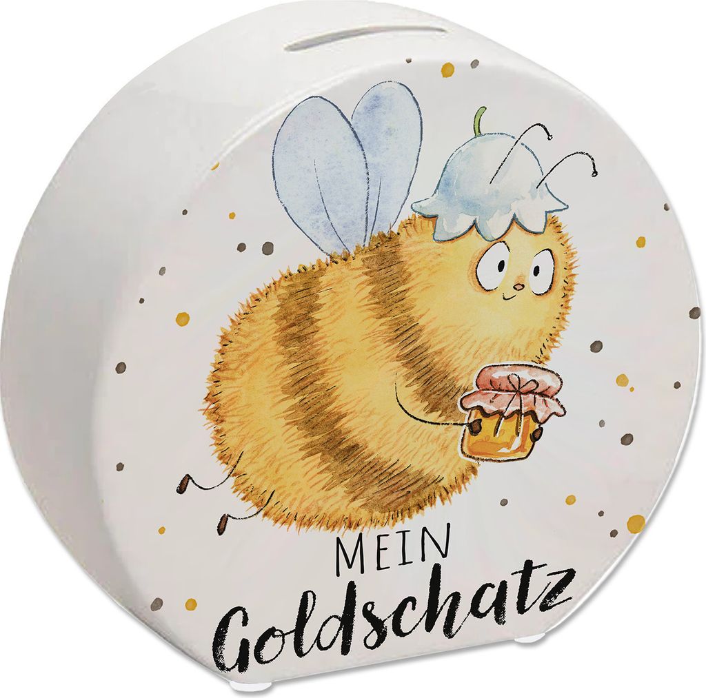 Pummel Biene Spardose mit Spruch Mein Goldschatz