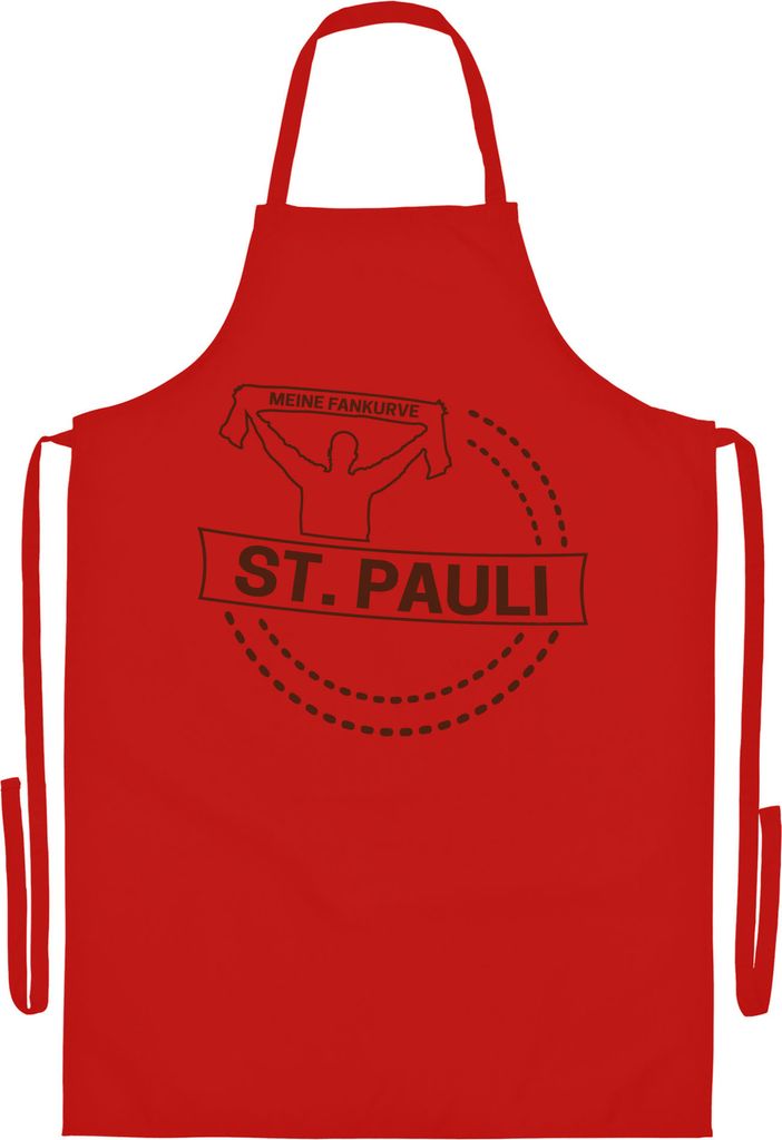 multifanshop Grillschürze - St. Pauli - Meine Fankurve, rot, Größe one size