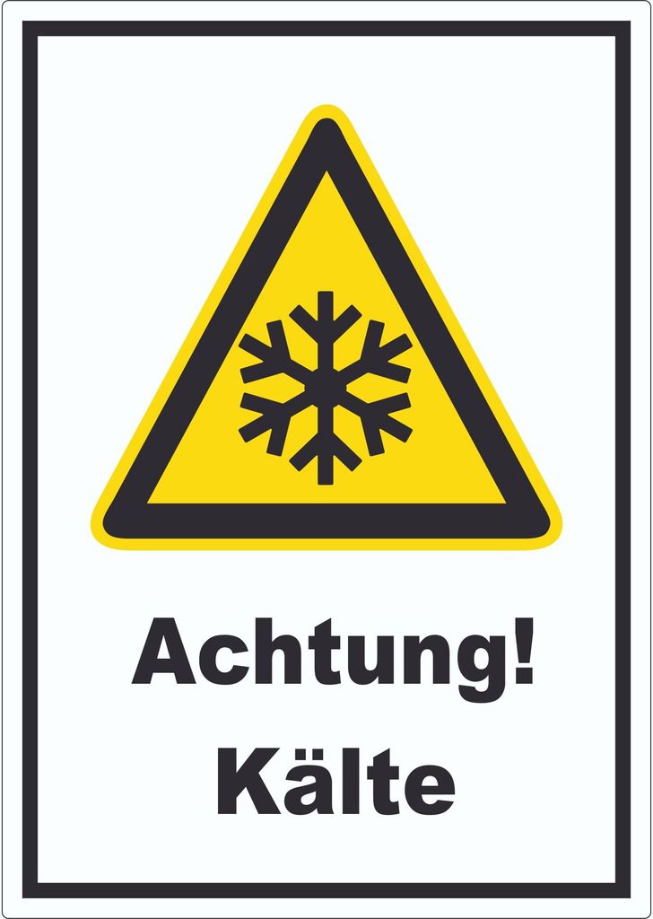 Achtung Kälte Aufkleber A1 (594x841mm)