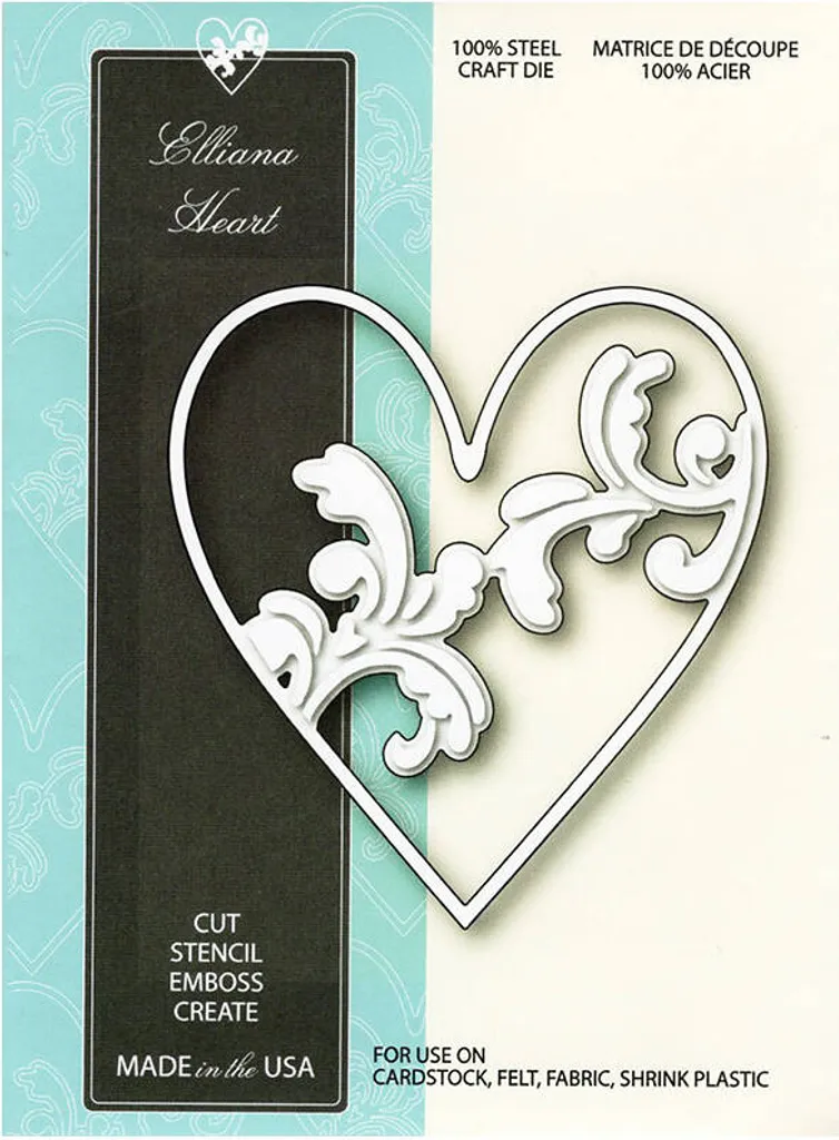 Fustella Memory Box Cuore Elliana 99355 per Scrapbooking e Goffratura