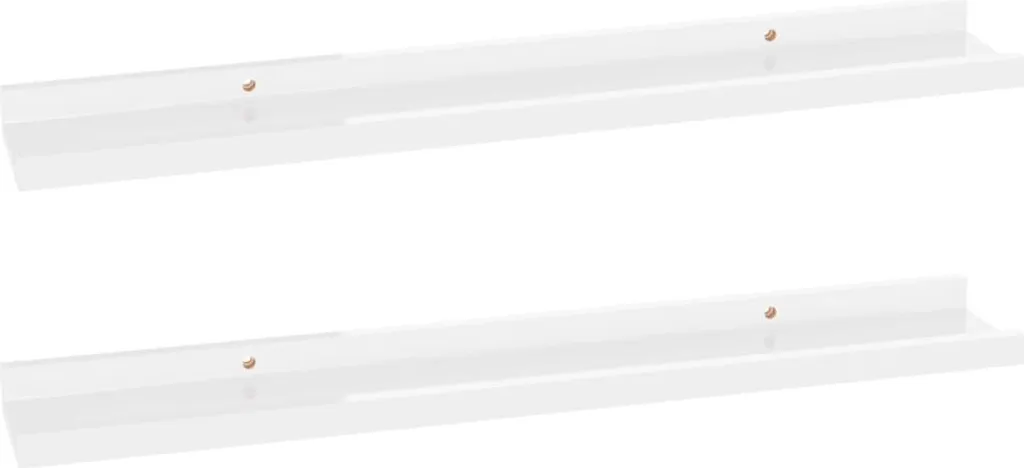 Coppia Mensole Minimal Bianco Lucido 60cm - Design Invisibile