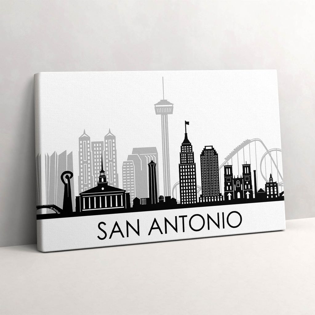 Stadt San Antonio Texas – Leinwandbild Wandbild – 30x20 cm – Leinwandbilder – Wandbilder – Schlafzimmer – Flur