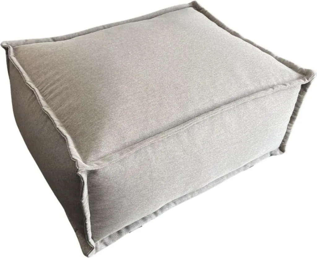Méridienne pour canapé modulable en tissu effet lin beige 80x60
