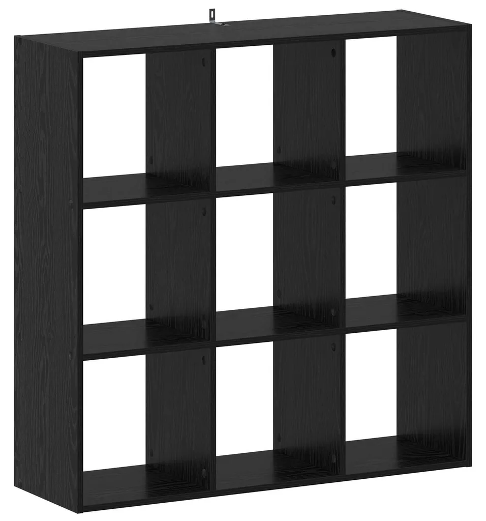 Bibliothèque cubique en chêne noir 102x32x102 cm - Rangement modulable