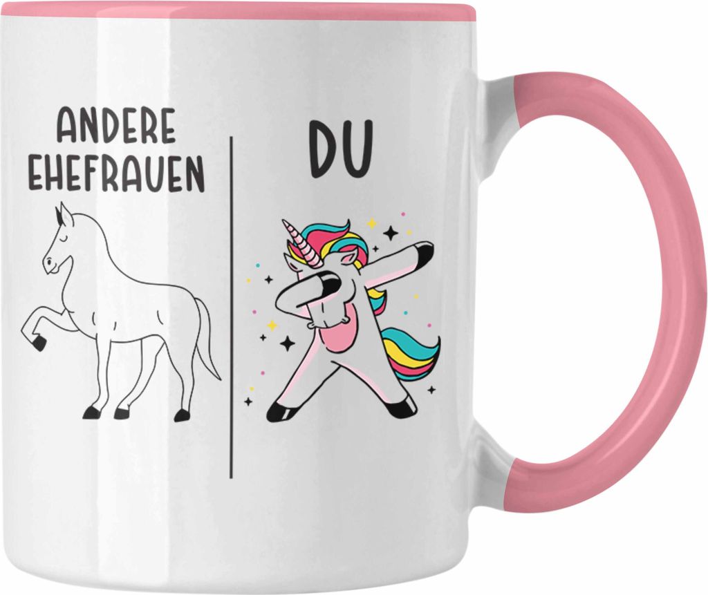 Trendation - Beste Ehefrau Tasse Geschenk Sprüche Geburtstagsgeschenk Geburtstag (Rosa)