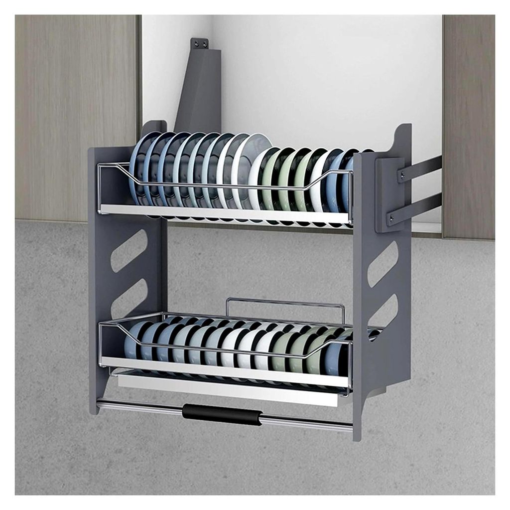 Ausziehbarer Schrank-Organizer, 2-stöckiger Küchen-Organizer, praktisch und klappbar
