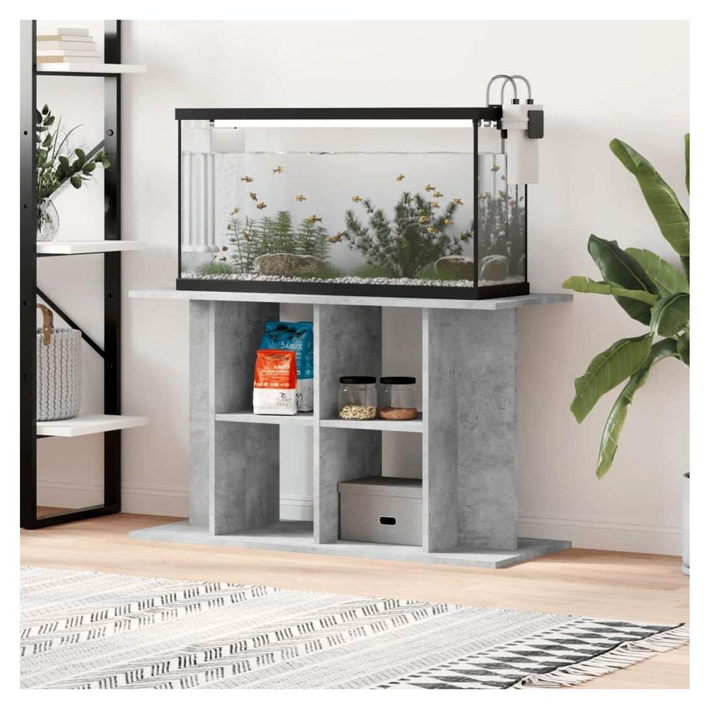Aquarium Unterschrank Betongrau, Aquariumständer für Aquarien, Aquarienschrank, Tisch aus Holzwerkstoff 100 x 40 x 60 cm