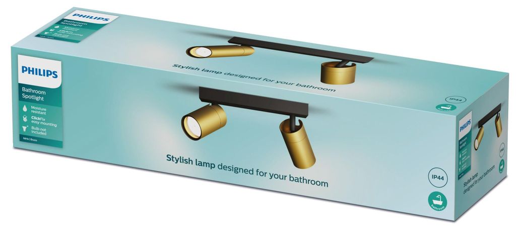 Philips Idris Decken-/Wandspot 2x, Schienenlichtschranke, GU10, 2 Glühbirne(n), LED, 220-240 V, Schwarz