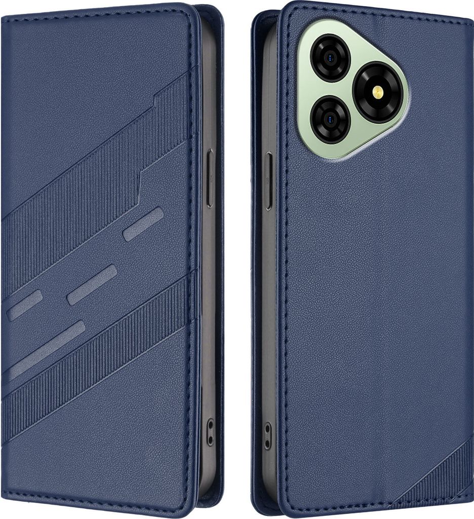 Hülle für Ulefone Note 19, Kunstleder Brieftaschen Handyhülle mit Kartenfach und Standfunktion Blau
