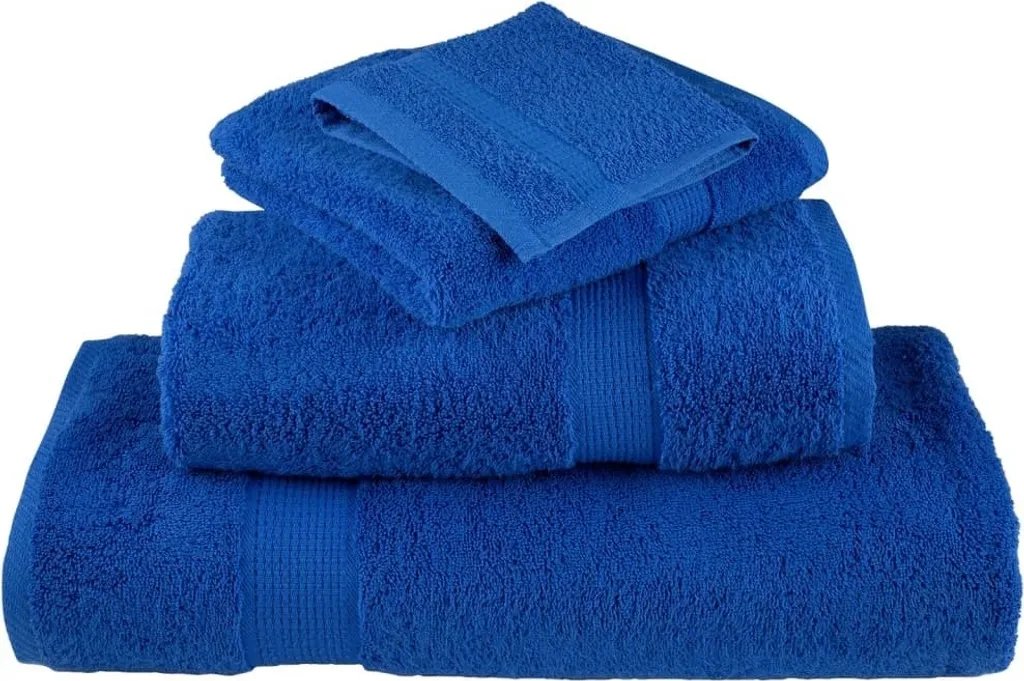 Julie Julsen® Set 2 Asciugamani Biologici Per Sauna - 80x200 Cm, Blu Reale, Morbidi E Assorbenti - 4