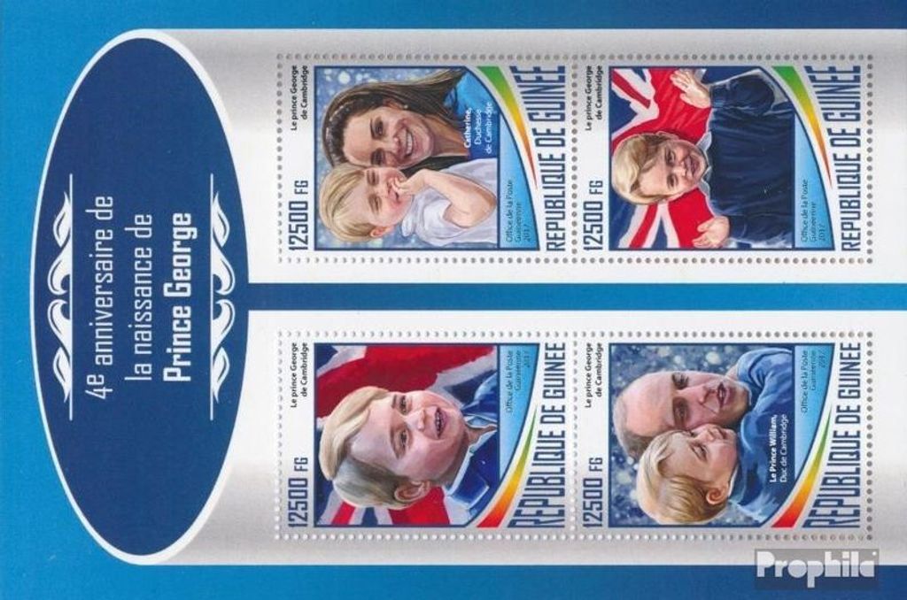 Briefmarken Guinea 2017 Mi 12755-12758 Kleinbogen (kompl. Produktbild 